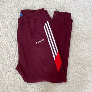 Men’s adidas Track Activewear Sweat Pants Red/Maroon w/ Fleece Size L